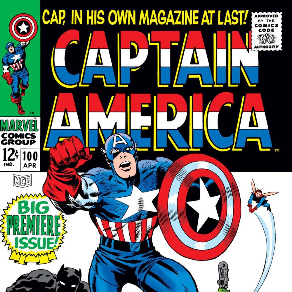 Captain America 100 Comic Cover silk canvas Fabric Poster (36" x 24")